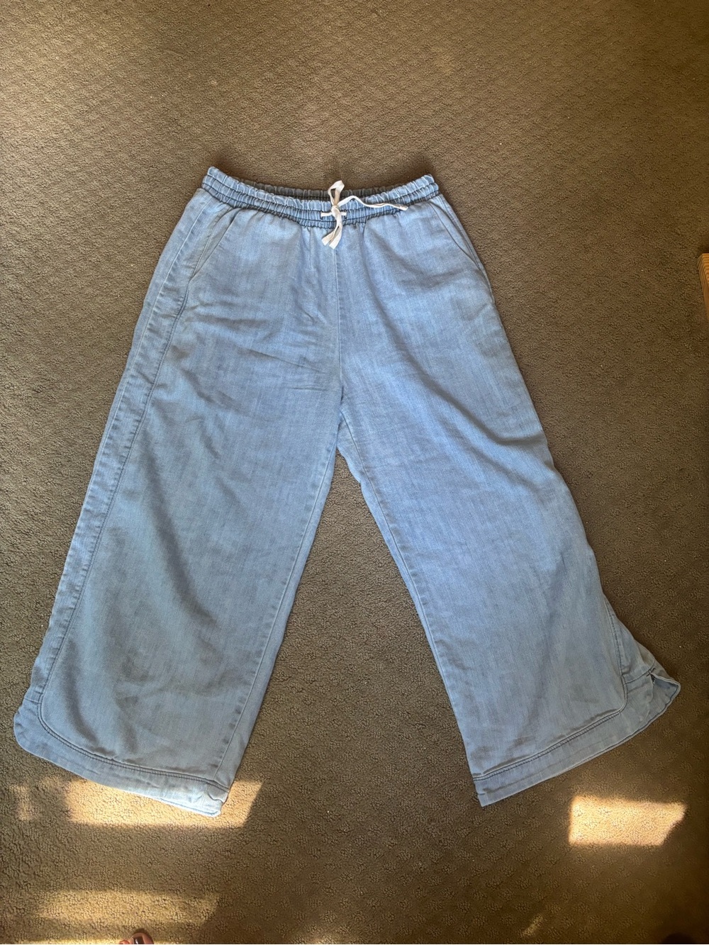 Three Bird Nest Light Blue Cropped Wide Leg Jeans